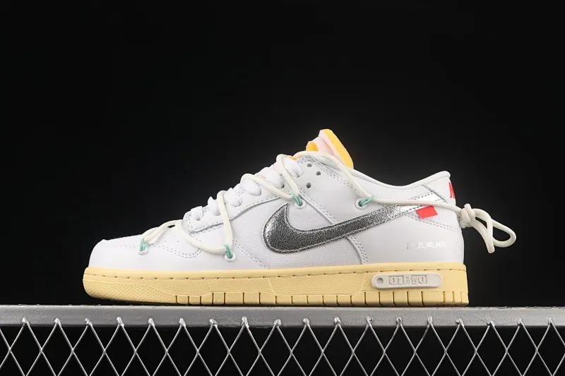 All Categories Nk SB Dunk Series Nk SB Dunk Low Low-top Sneakers #ZG Version OF x Nk Dunk Low OW White Gray Casual Sports Skateboard Shoes DM1602-127